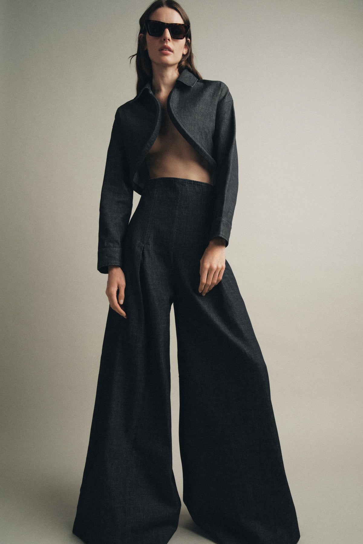 ZW COLLECTION DENIM BOLERO JACKET - Image 1