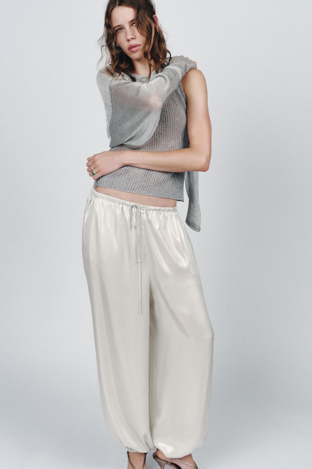 METALLIC THREAD BATWING TOP