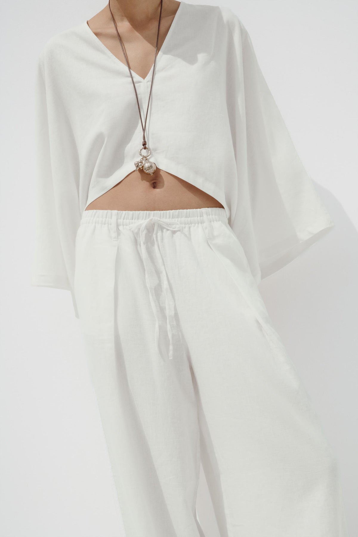 LINEN BLEND TROUSERS