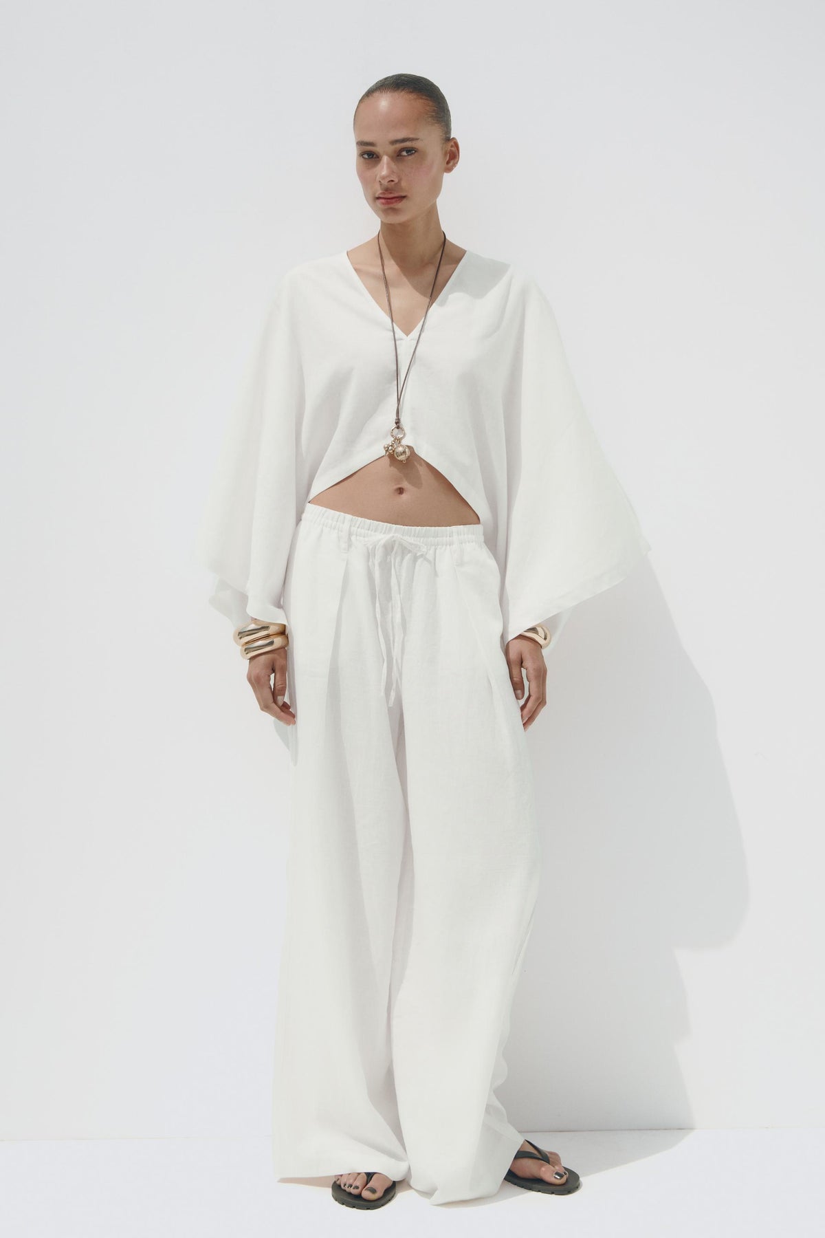 LINEN BLEND TROUSERS
