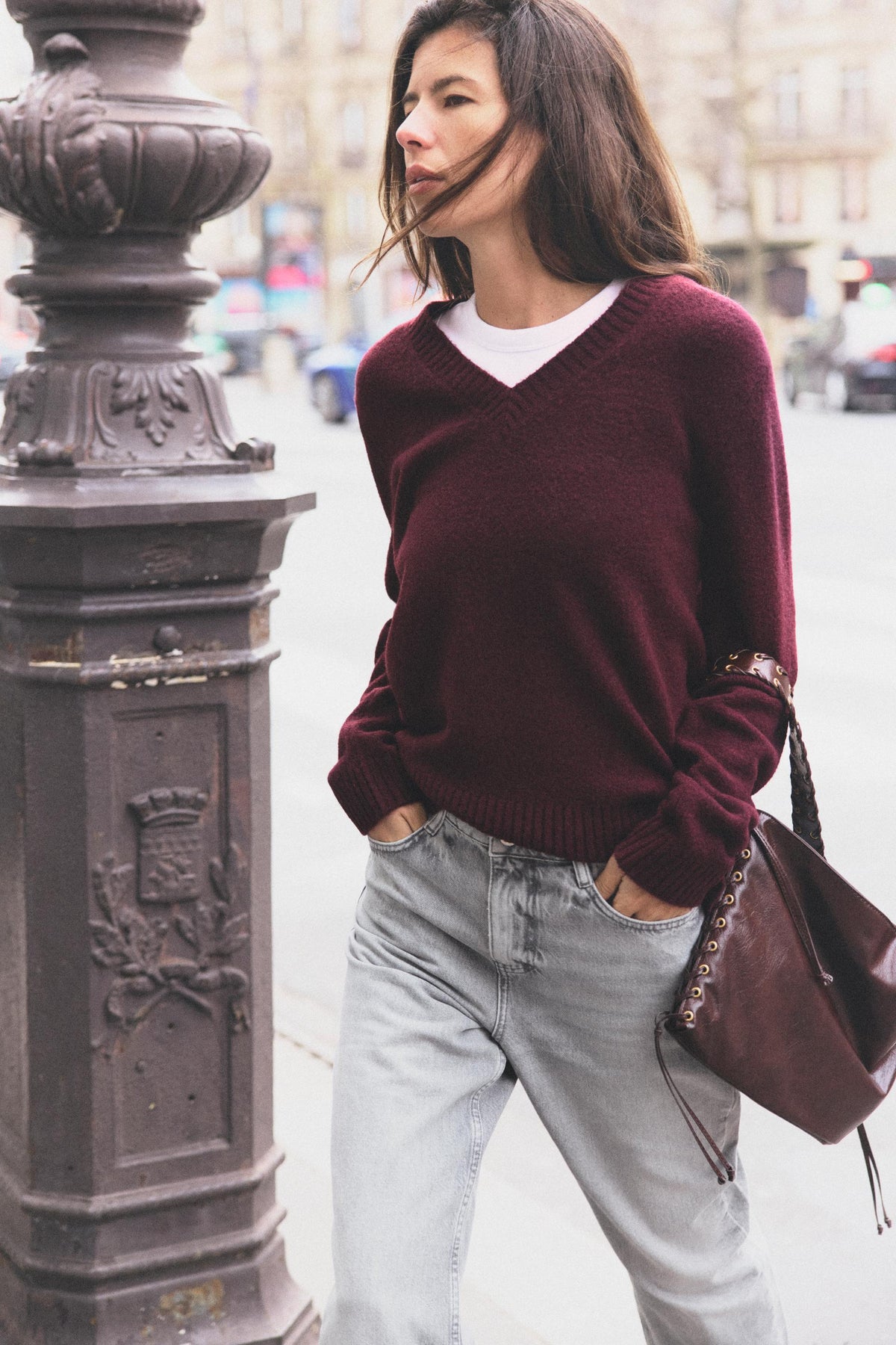 Strickpullover mit V-Ausschnitt
