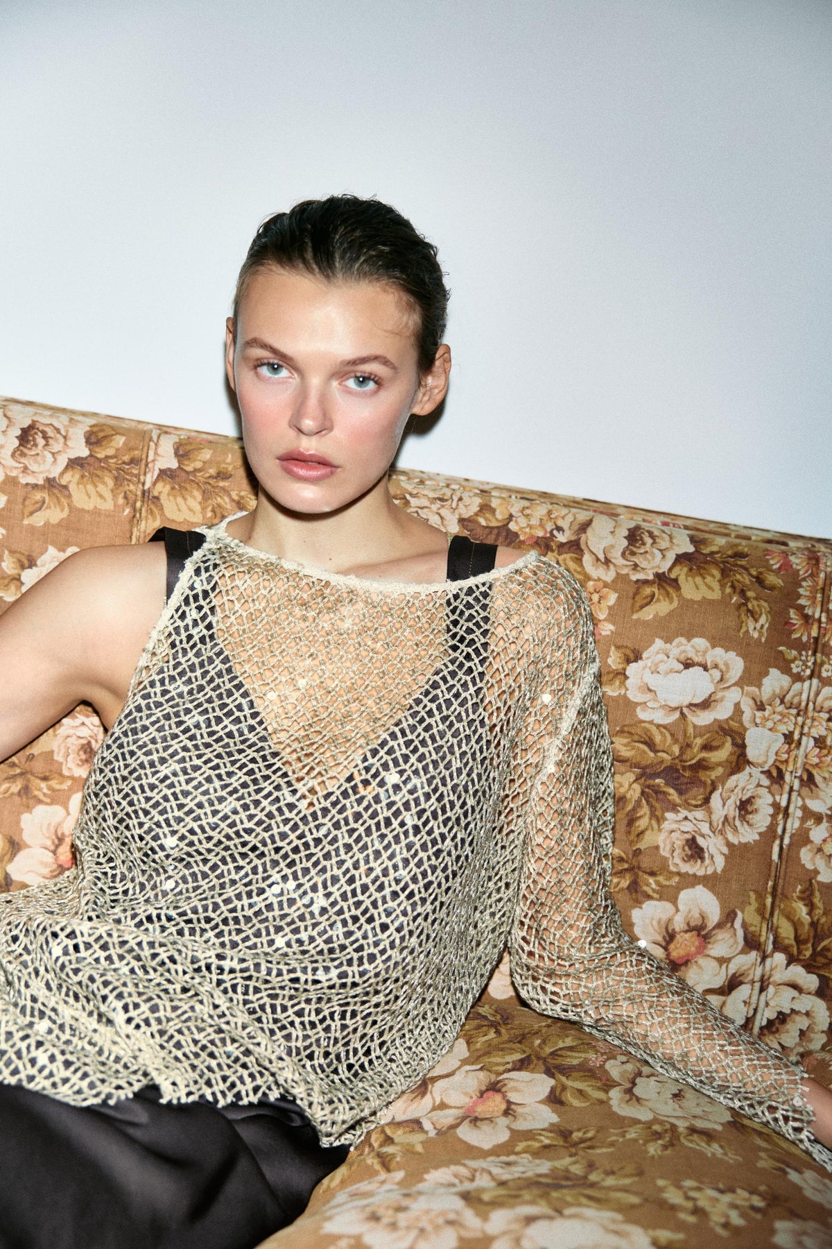 Paillettenbesetztes asymmetrisches Top