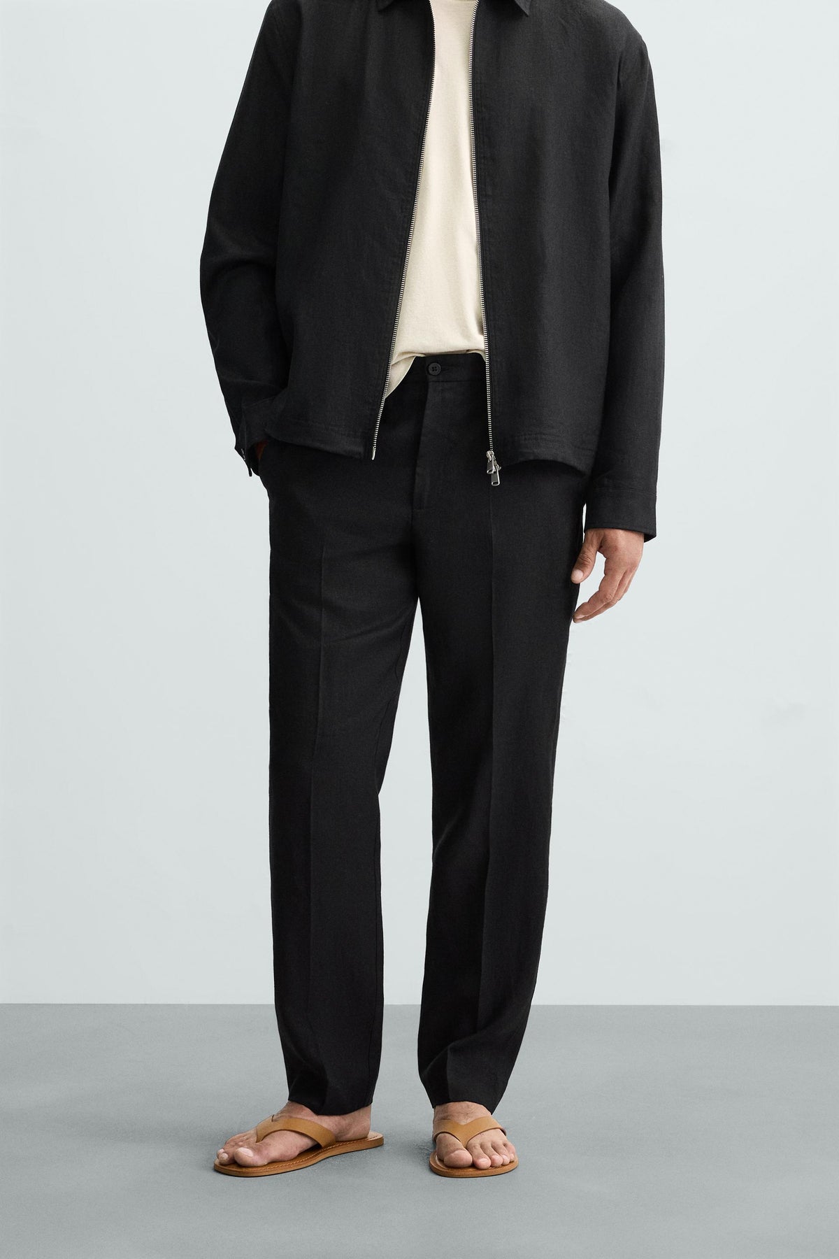 REGULAR FIT LINEN TROUSERS - Image 2