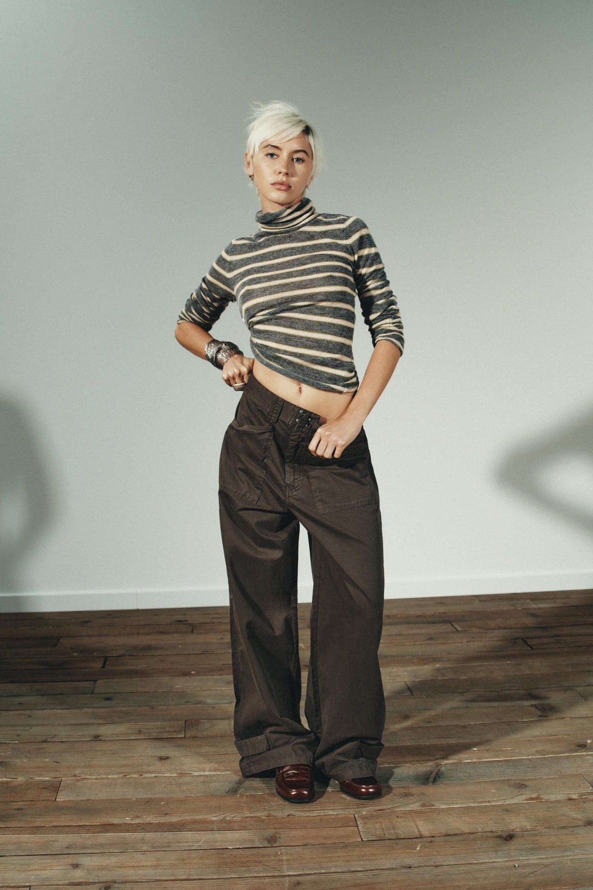 Gestreifter Strickpullover