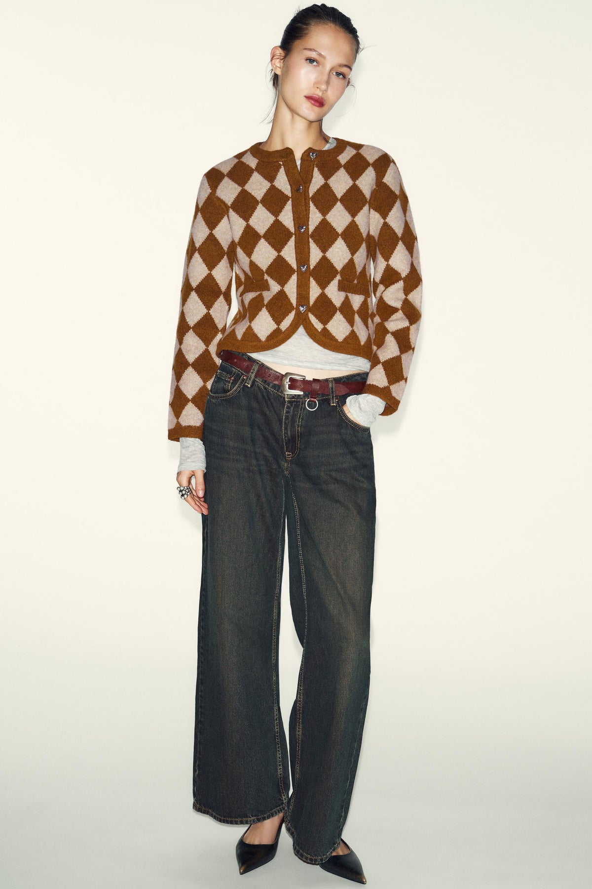 Argyle-Strickjacke
