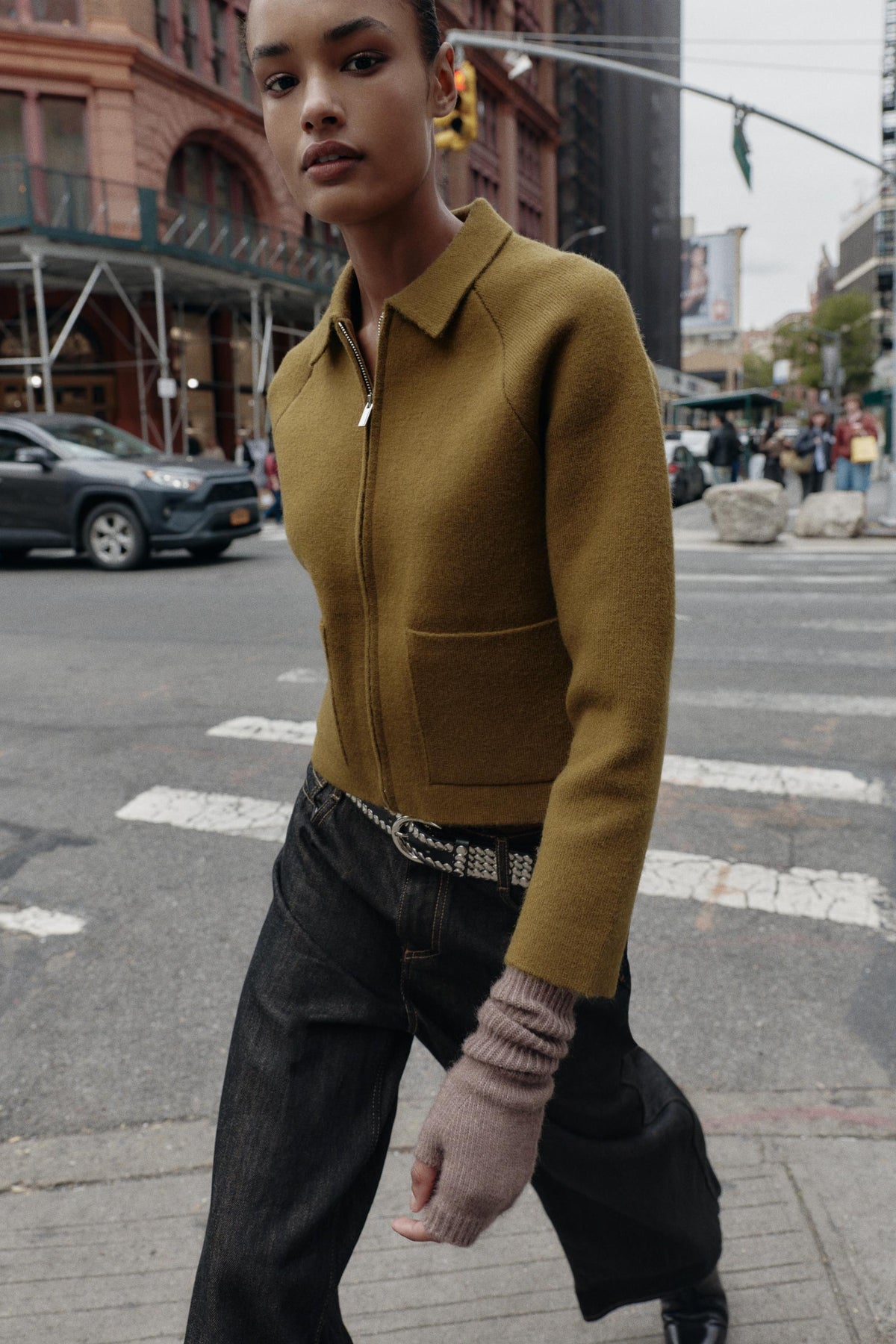 Strickjacke mit Reißverschluss