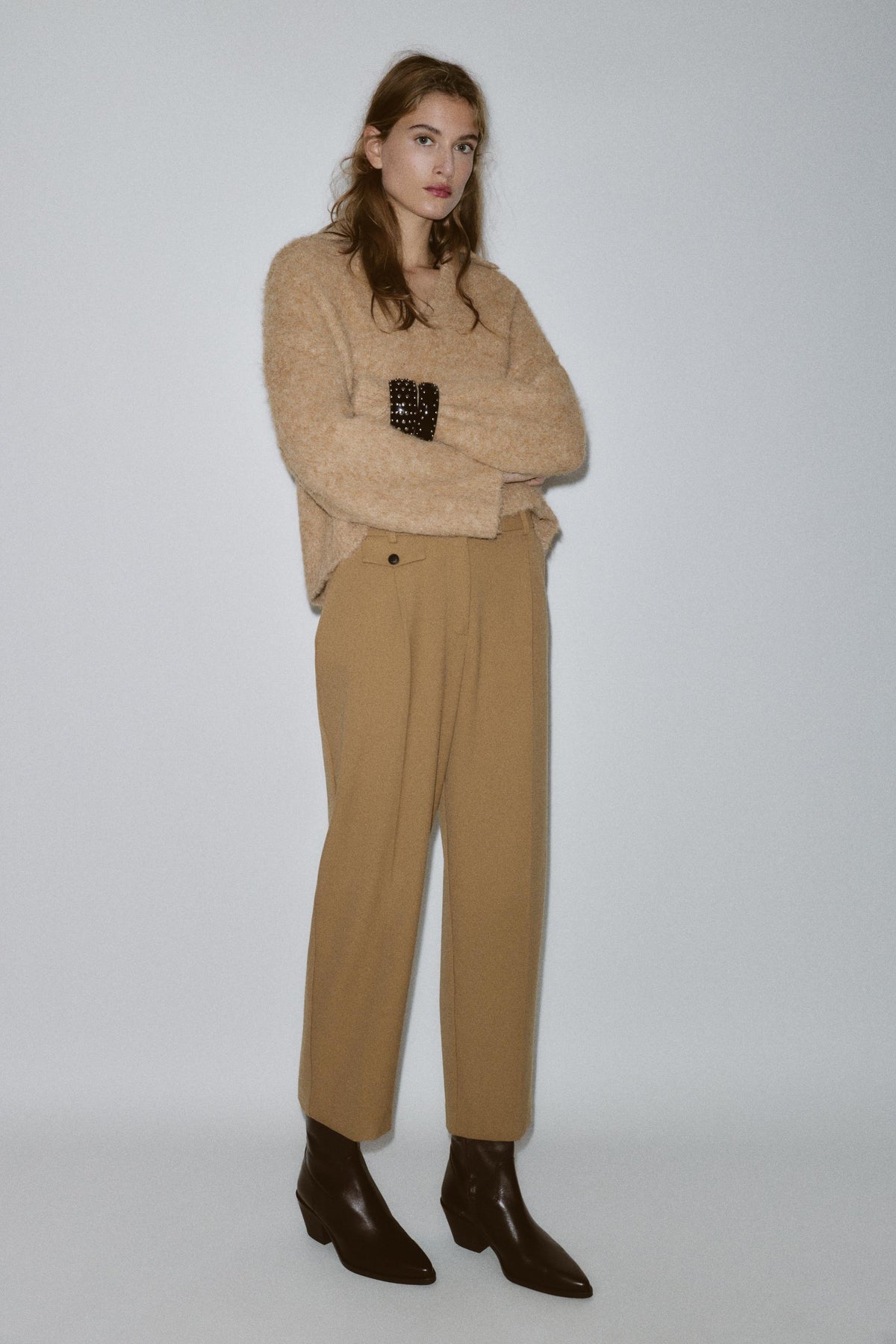 Strickpullover, gebürsteter Effekt