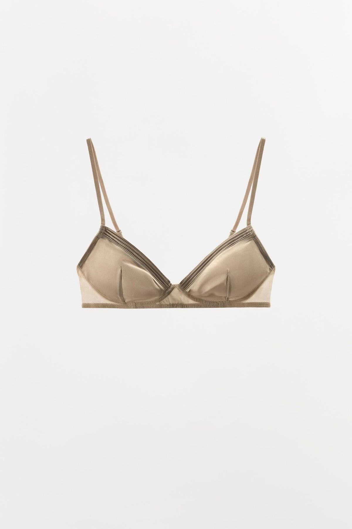 PLEATED SATIN BRALETTE