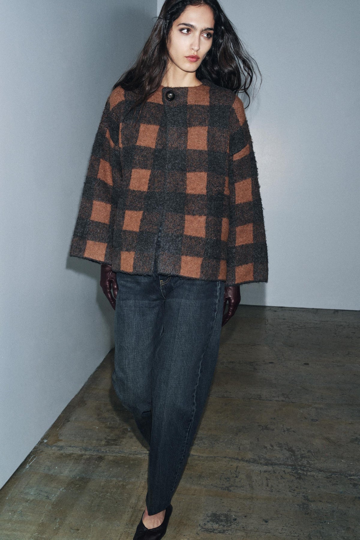Karierter Cardigan