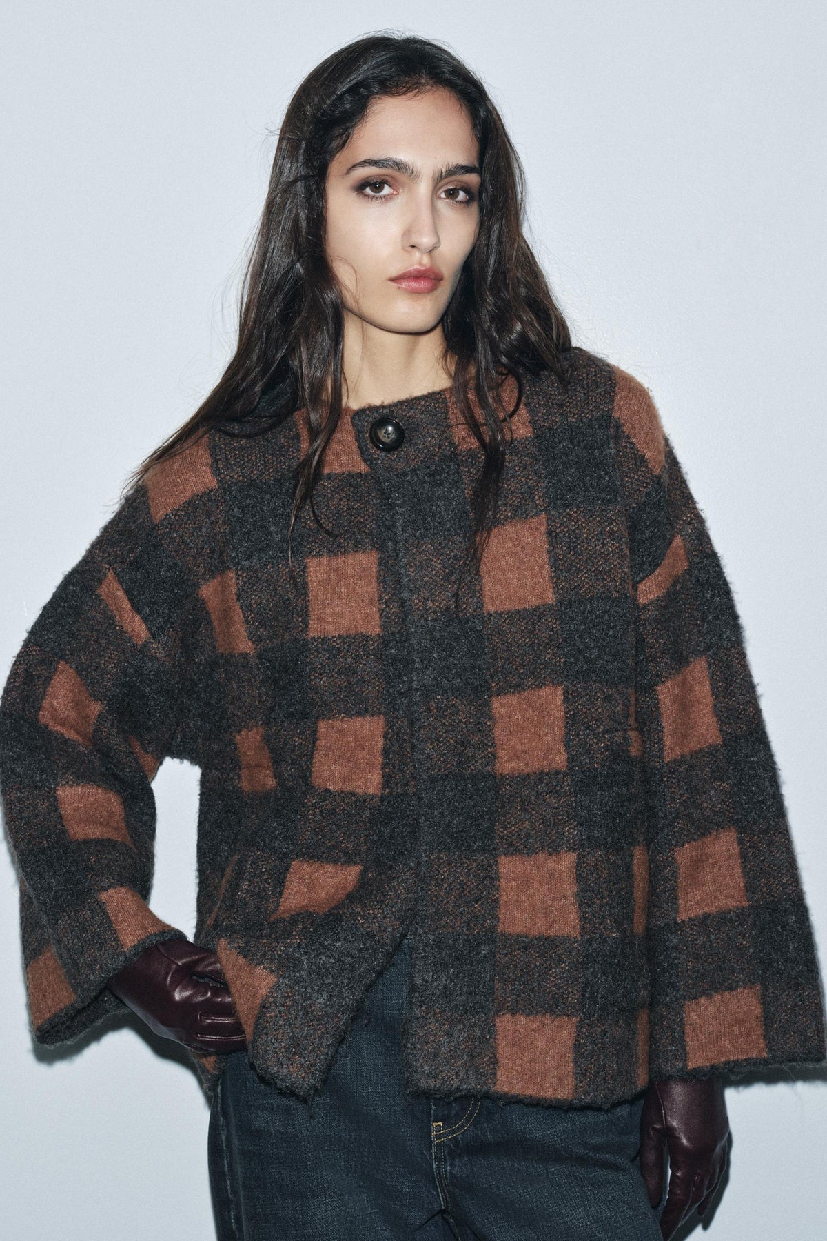 Karierter Cardigan