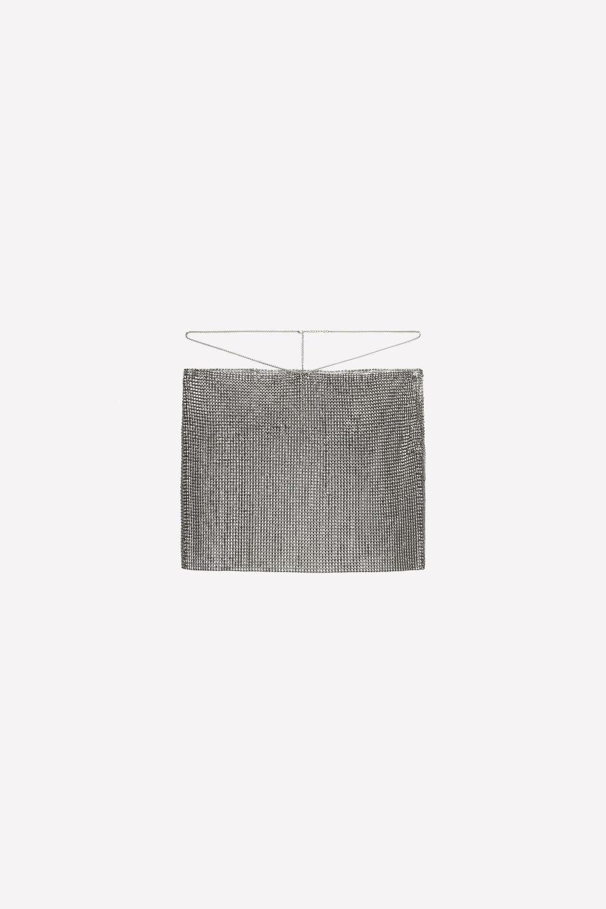 METALLIC MESH MINI SKIRT