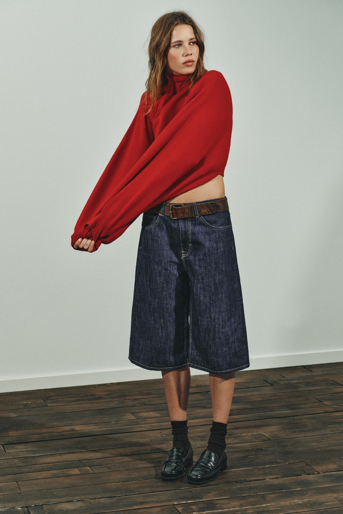 WIDE-SLEEVE KNIT JUMPER