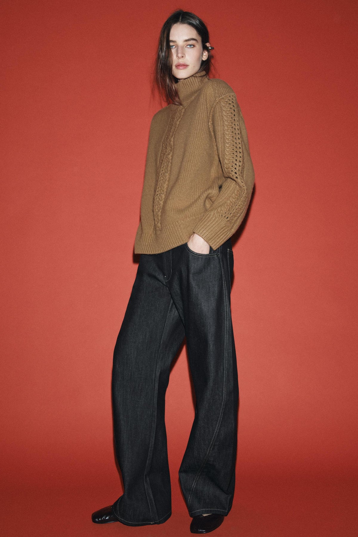 Wollpullover mit Struktur