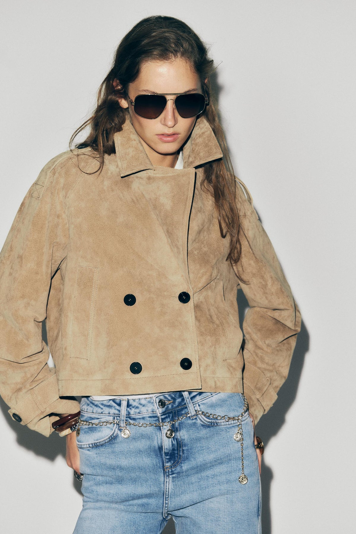 Kurze Lederjacke