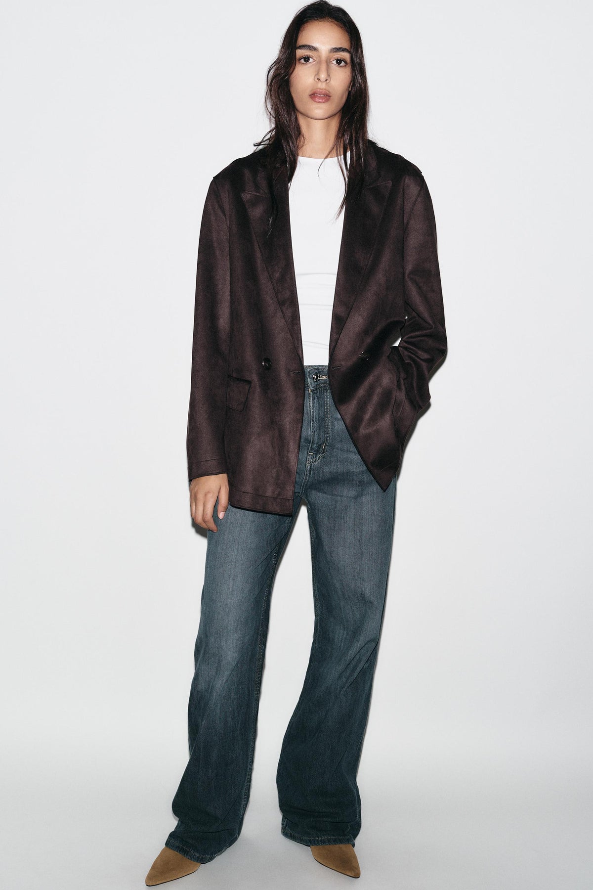FAUX SUEDE BLAZER - Image 1