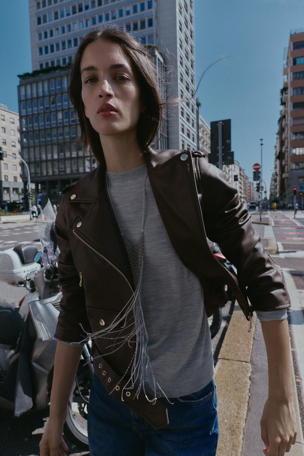 FAUX LEATHER BIKER JACKET - Image 1