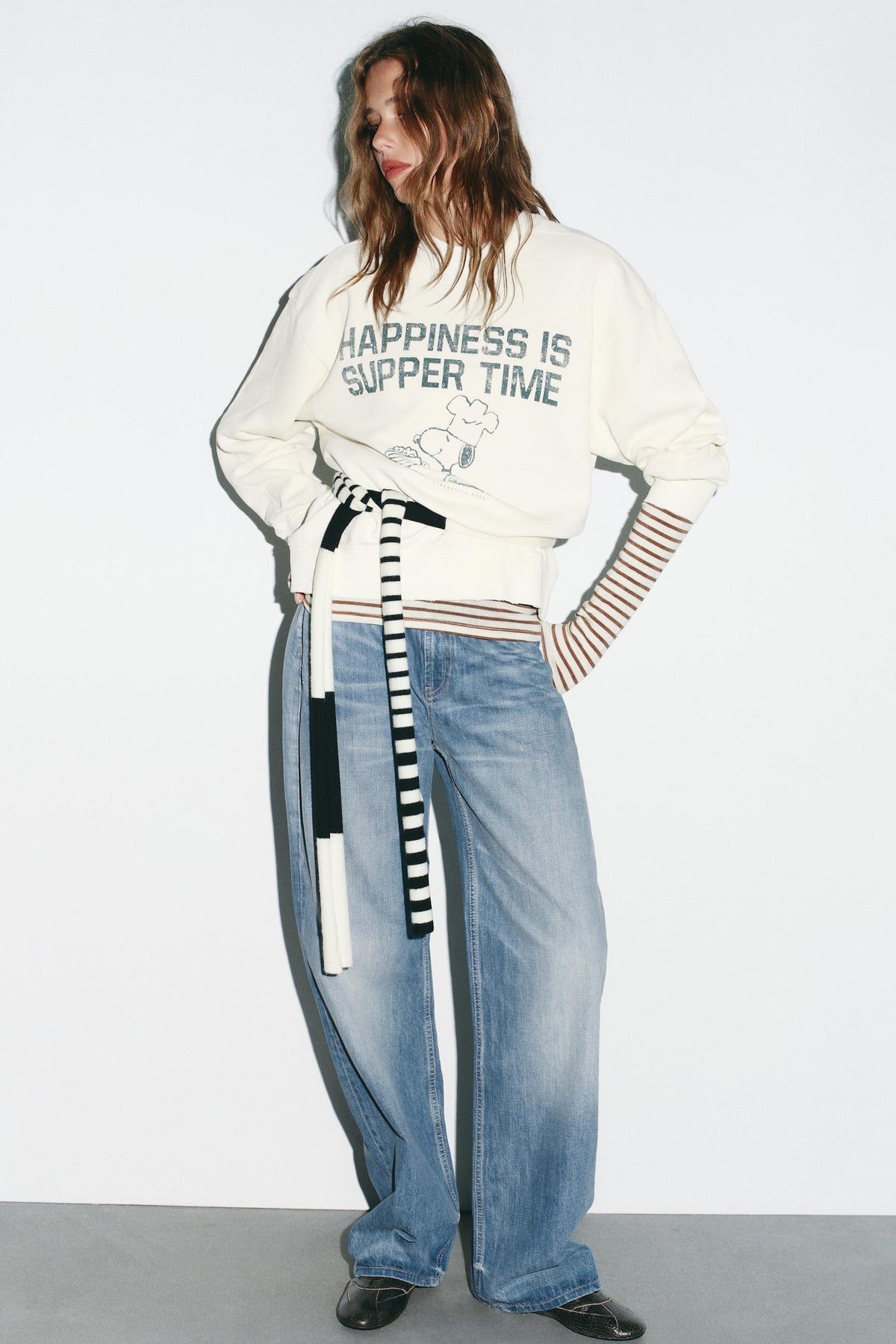 Washed Snoopy Peanuts Sweatshirt