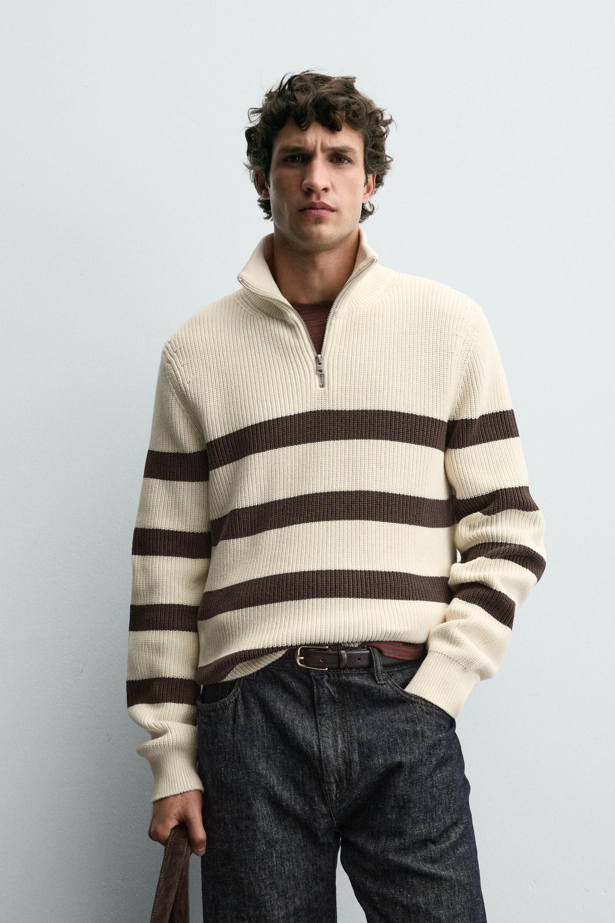 Pullover mit Reißverschlusskragen