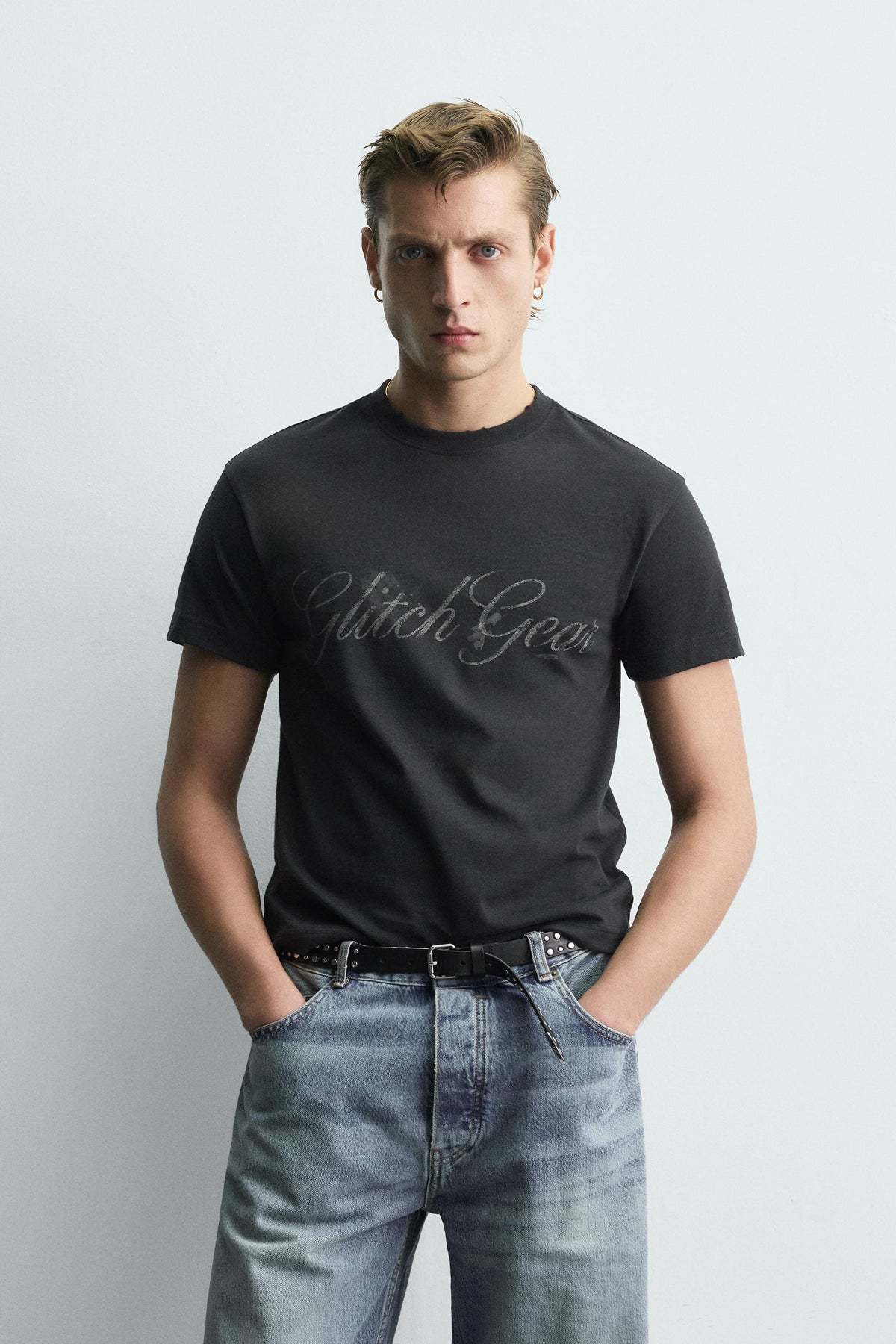WASHED SLOGAN CROPPED FIT T-SHIRT - Image 2