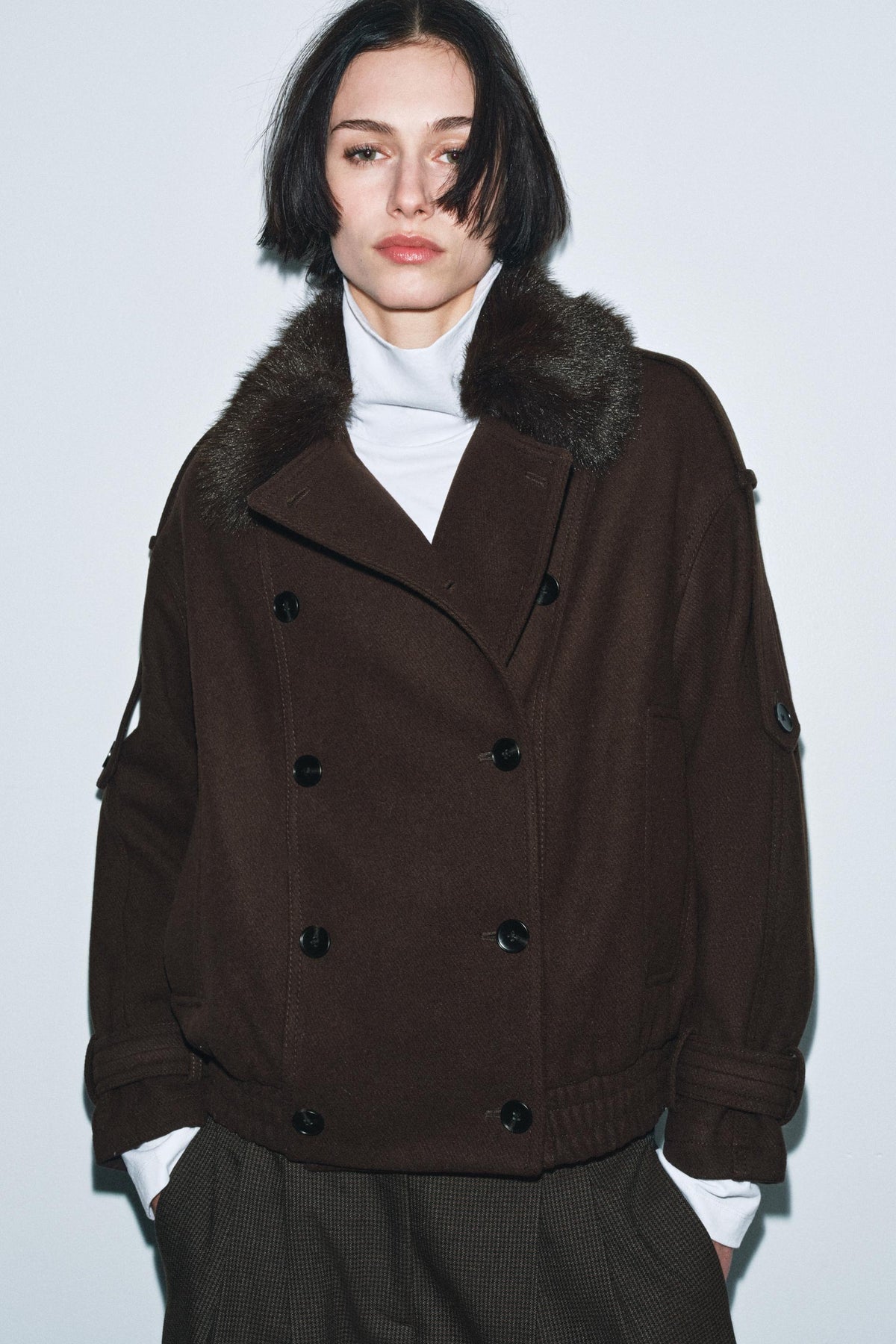 Wollmischungsjacke mit