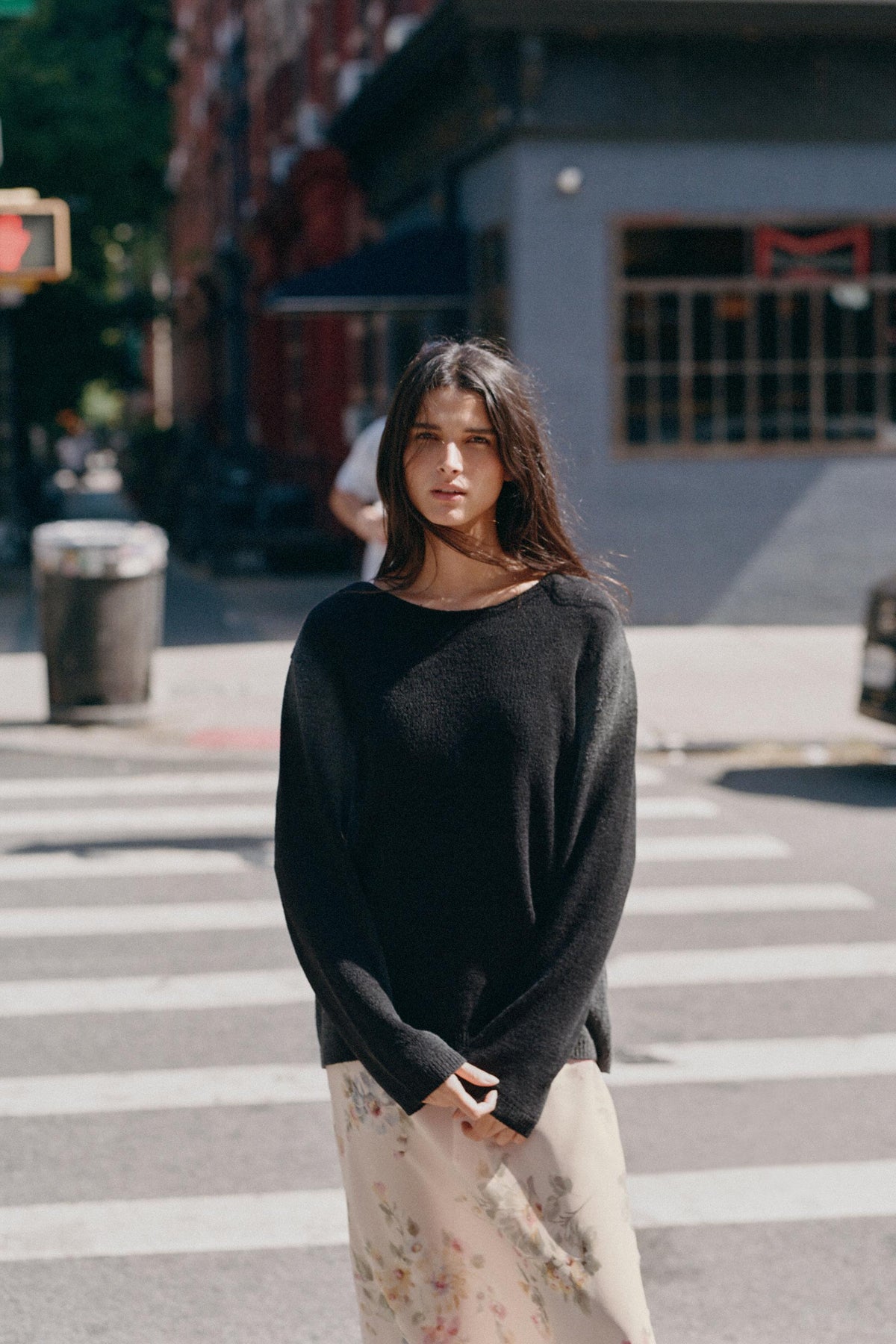 Strickpullover mit verschwommenem Muster