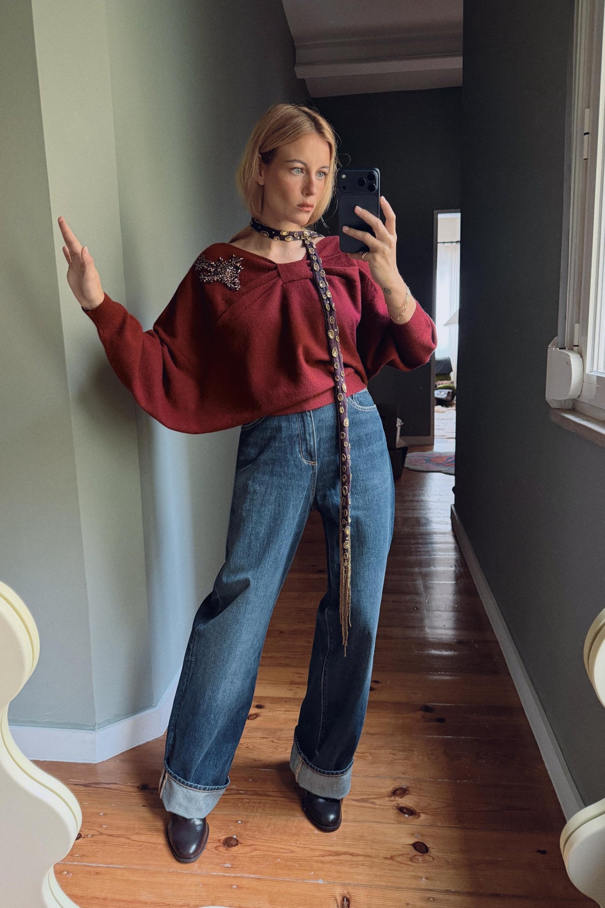 Strass-Strickpullover