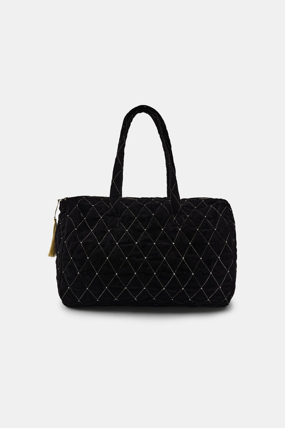 Gesteppte Samt-Glitzertasche