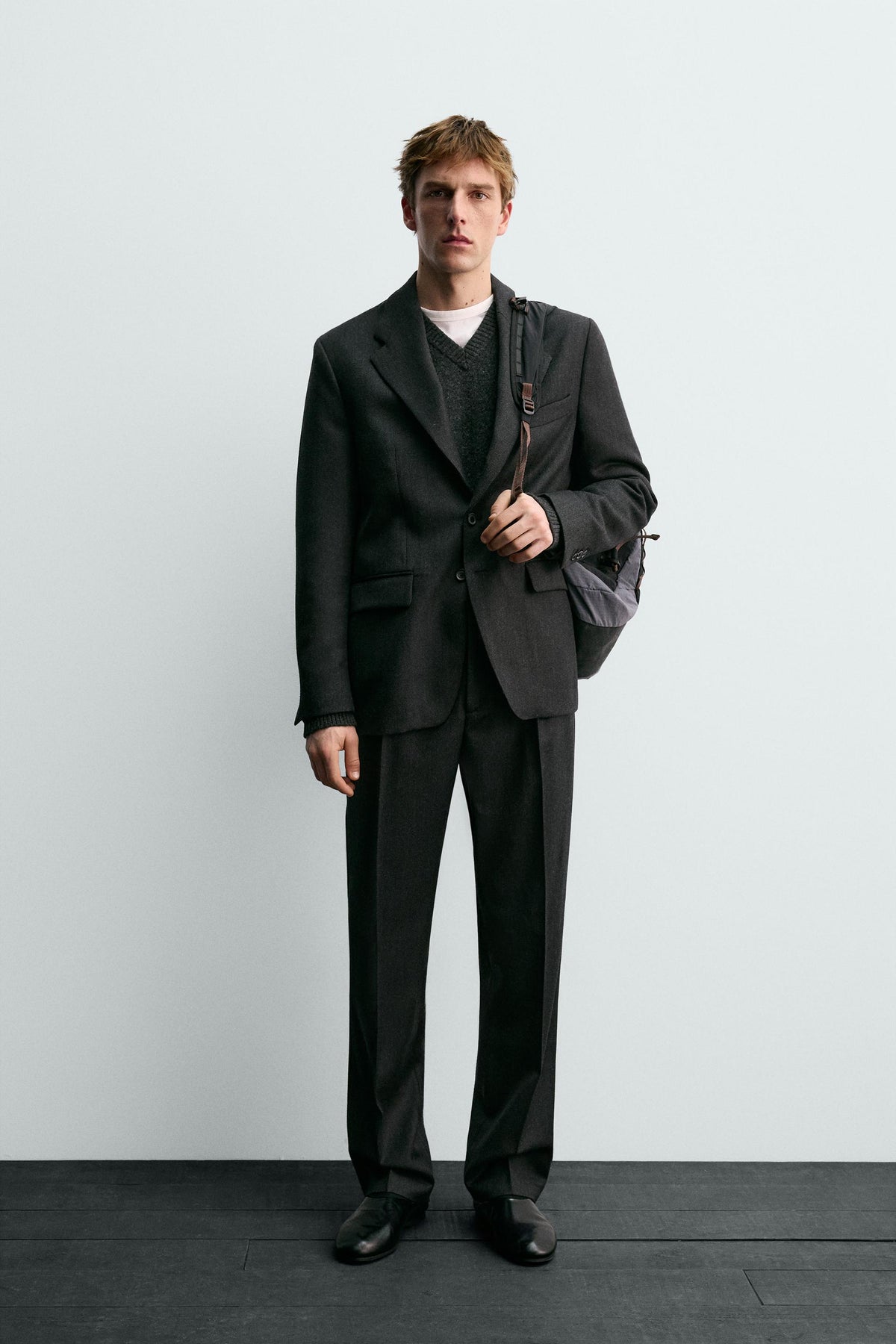 100% WOOL TWILL SUIT BLAZER AARON LEVINE X - Image 1