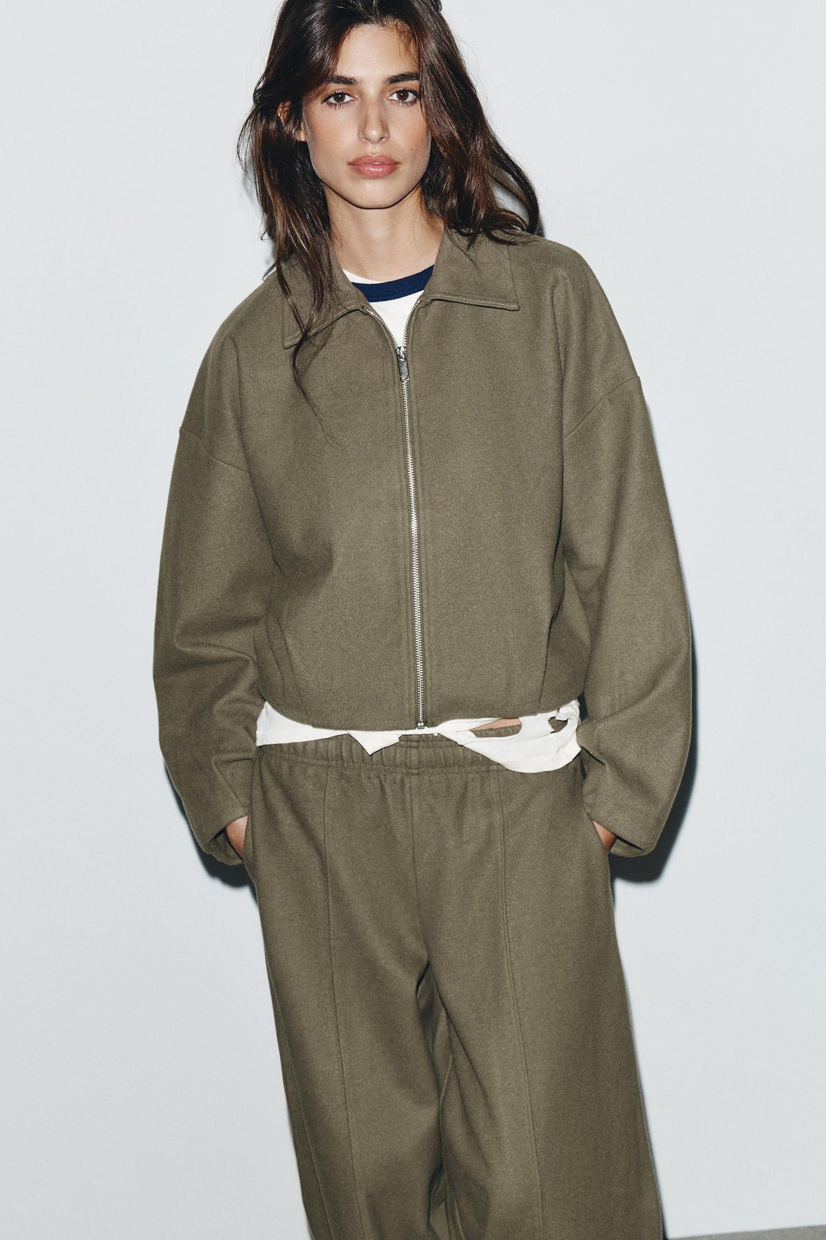 Weiche Bomberjacke mit Reißverschluss