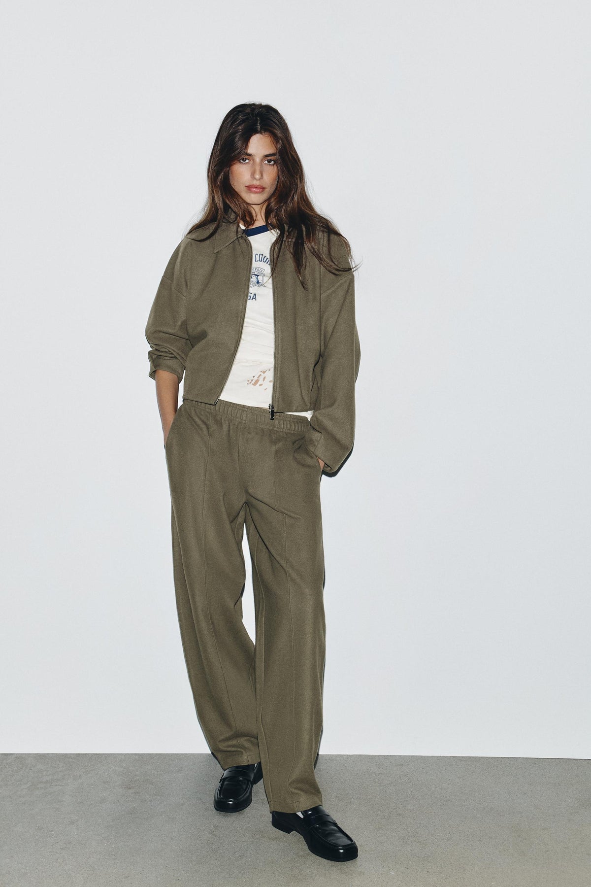 Weiche Bomberjacke mit Reißverschluss