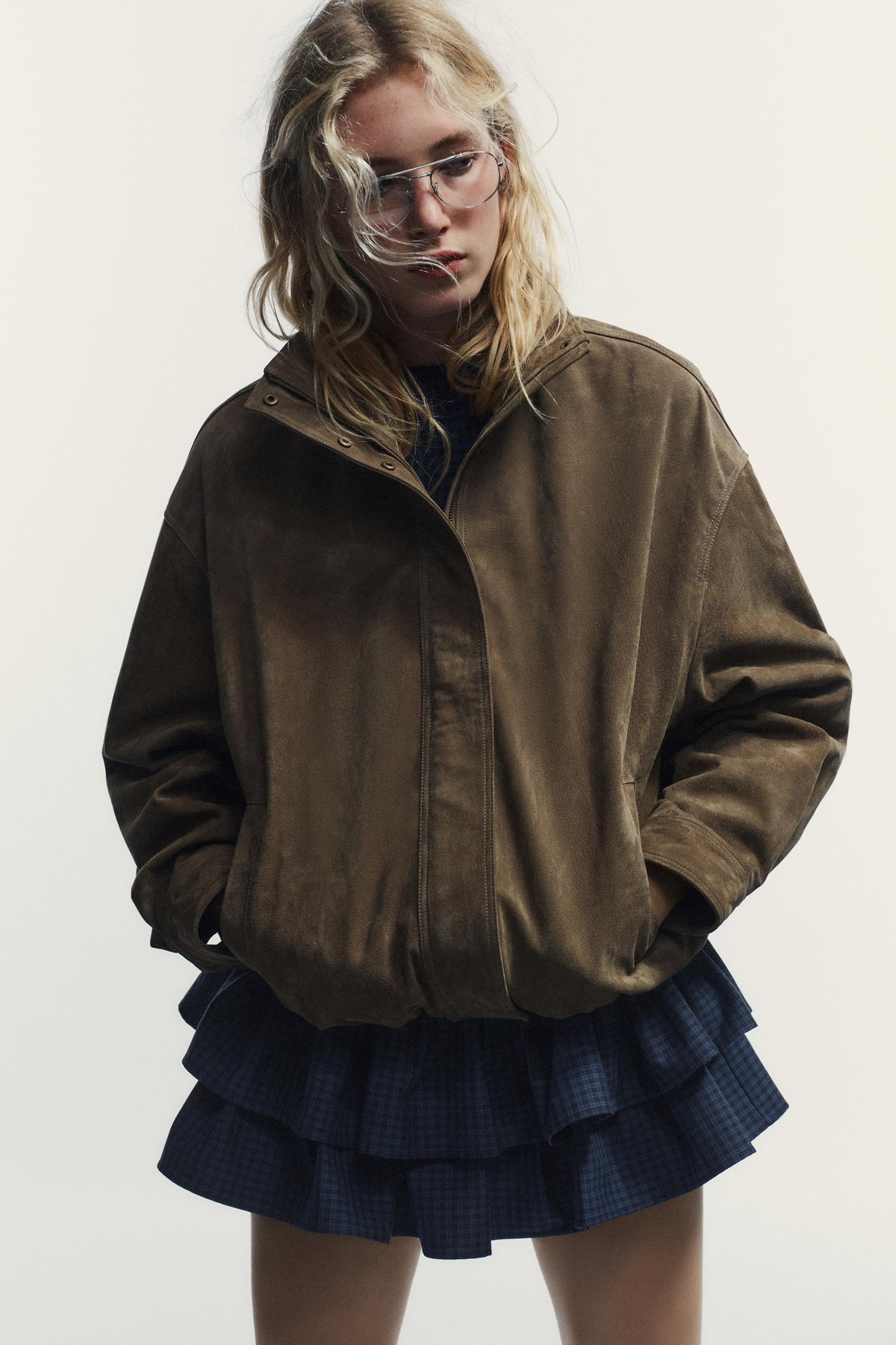 Suede leather jacket