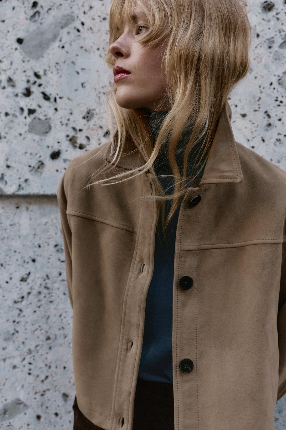 Lederkragenjacke