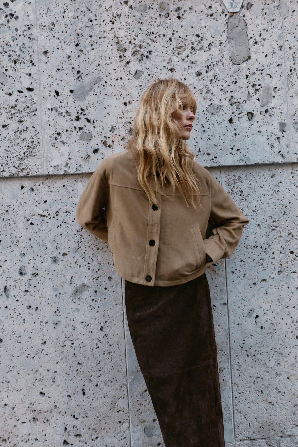 Lederkragenjacke