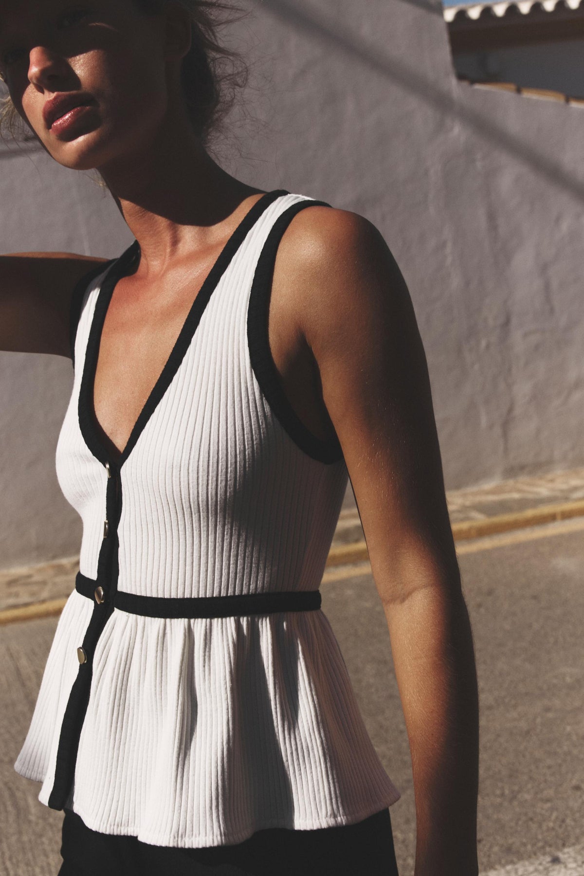 Ribbed Button Shirt