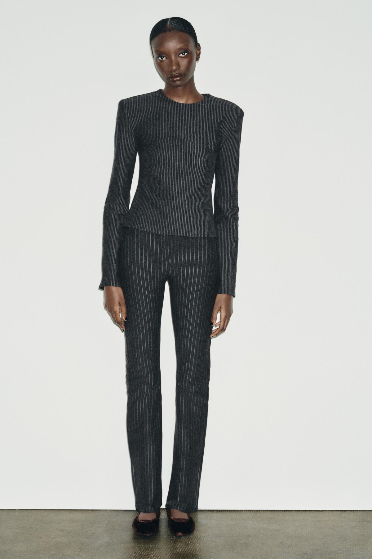 PINSTRIPE FLARE TROUSERS