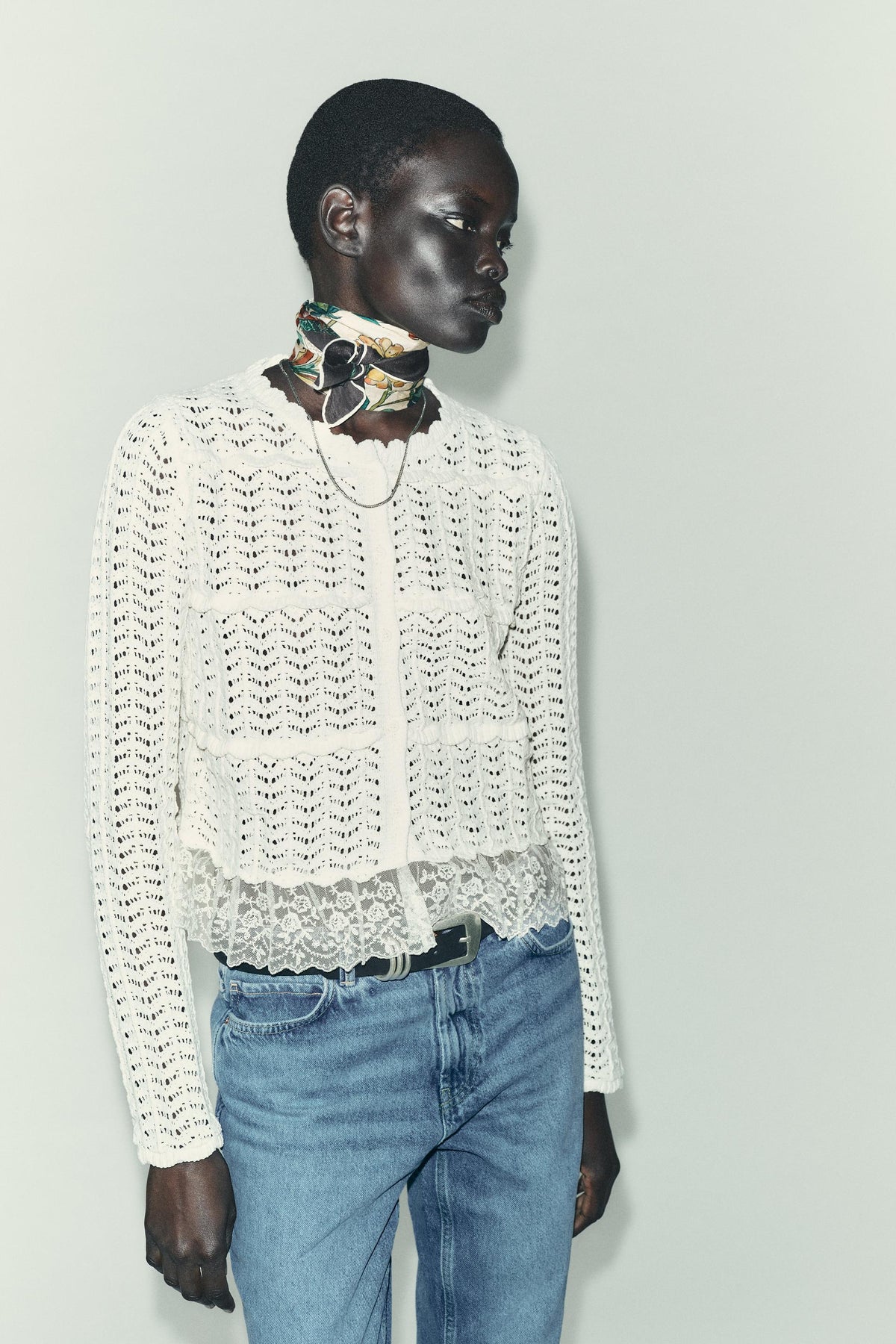 Romantischer Chenille-Cardigan