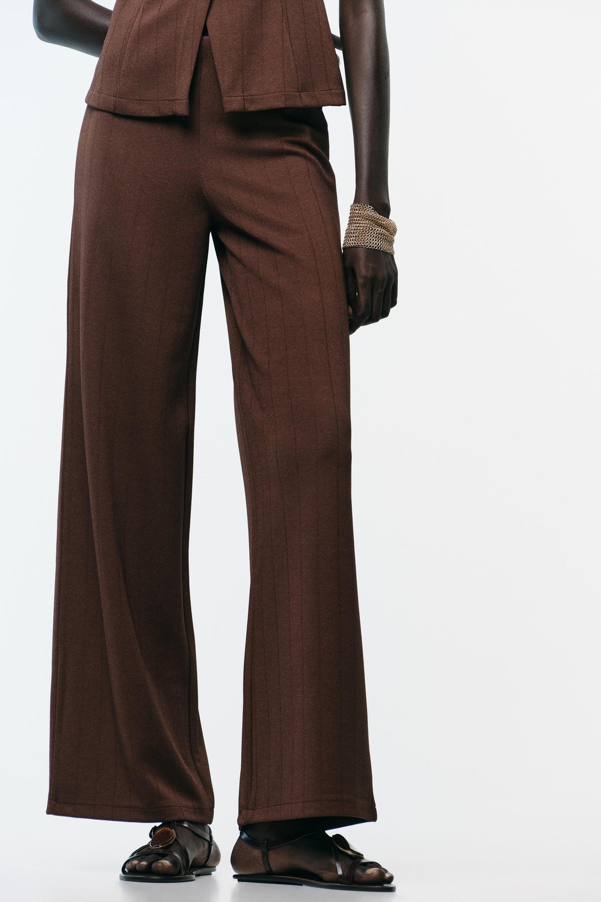 WIDE TWILL TROUSERS