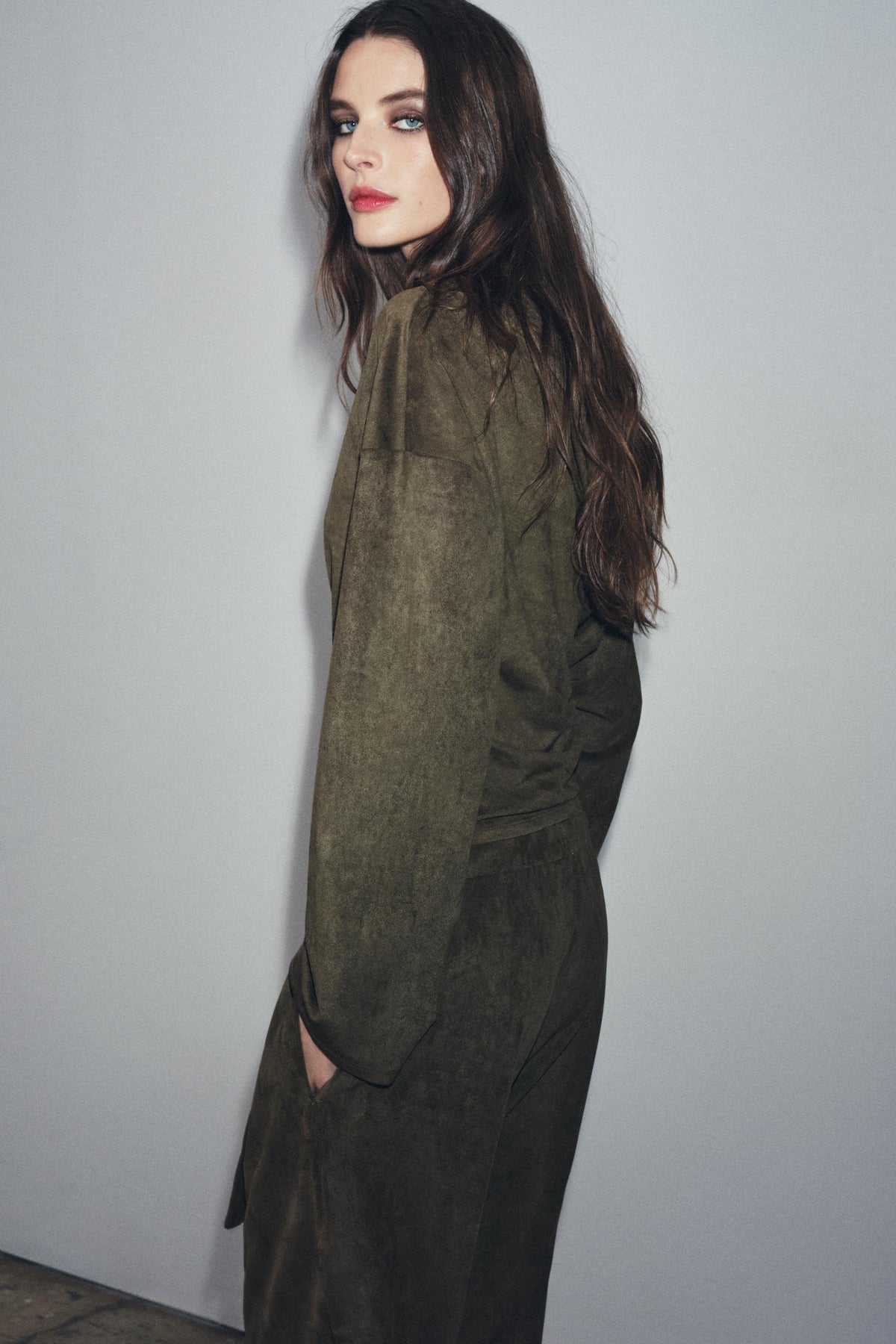 FAUX SUEDE TOP