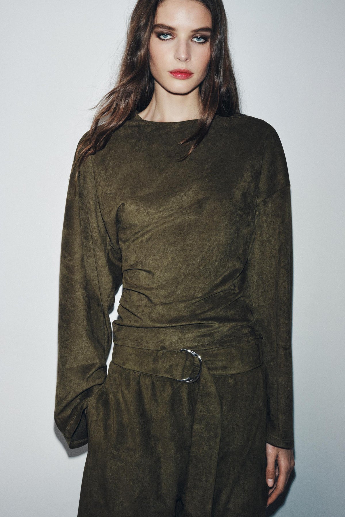 FAUX SUEDE TOP