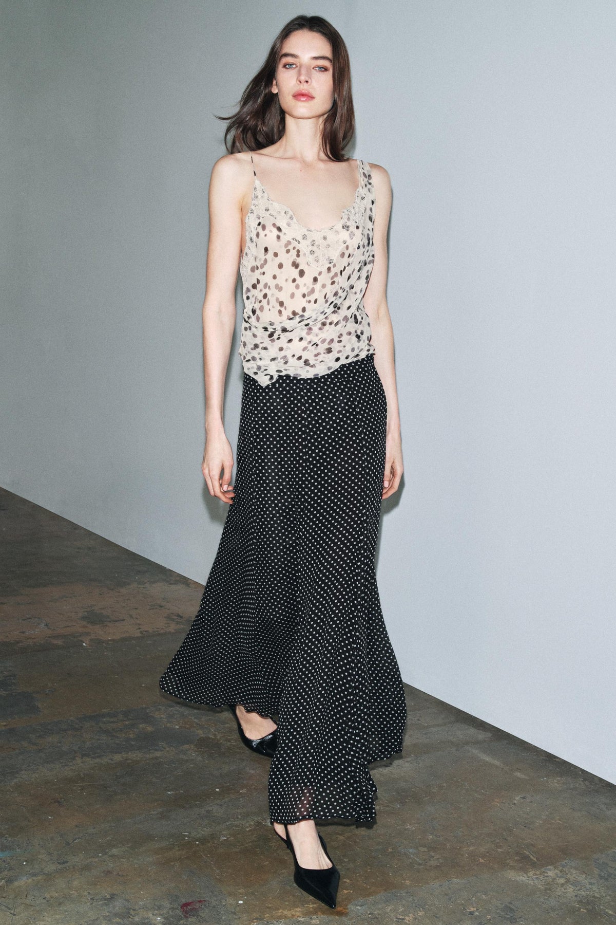Polka Dot Long Skirt