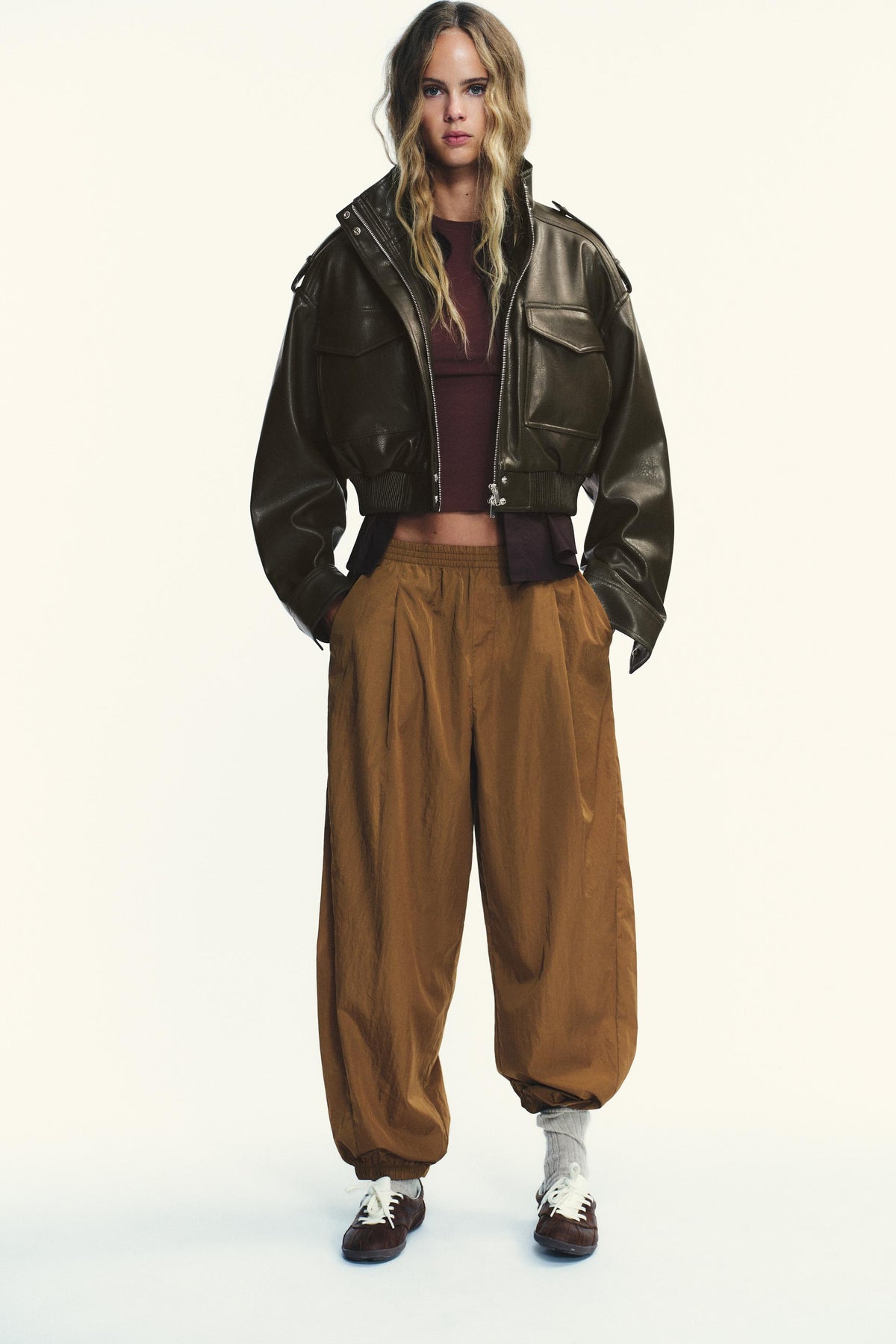 SHORT FAUX LEATHER JACKET - Image 1
