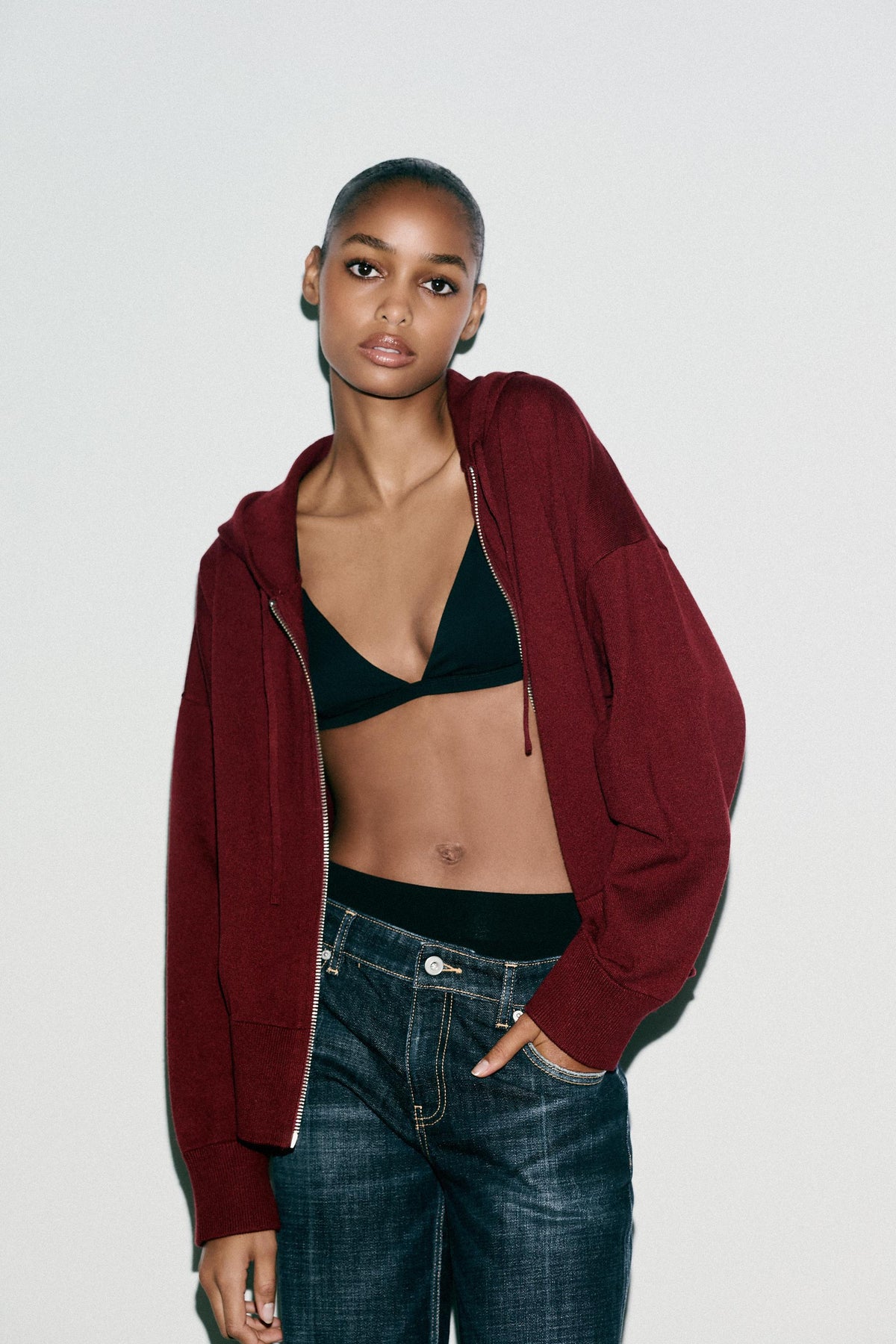 Knitted Hooded Sweater