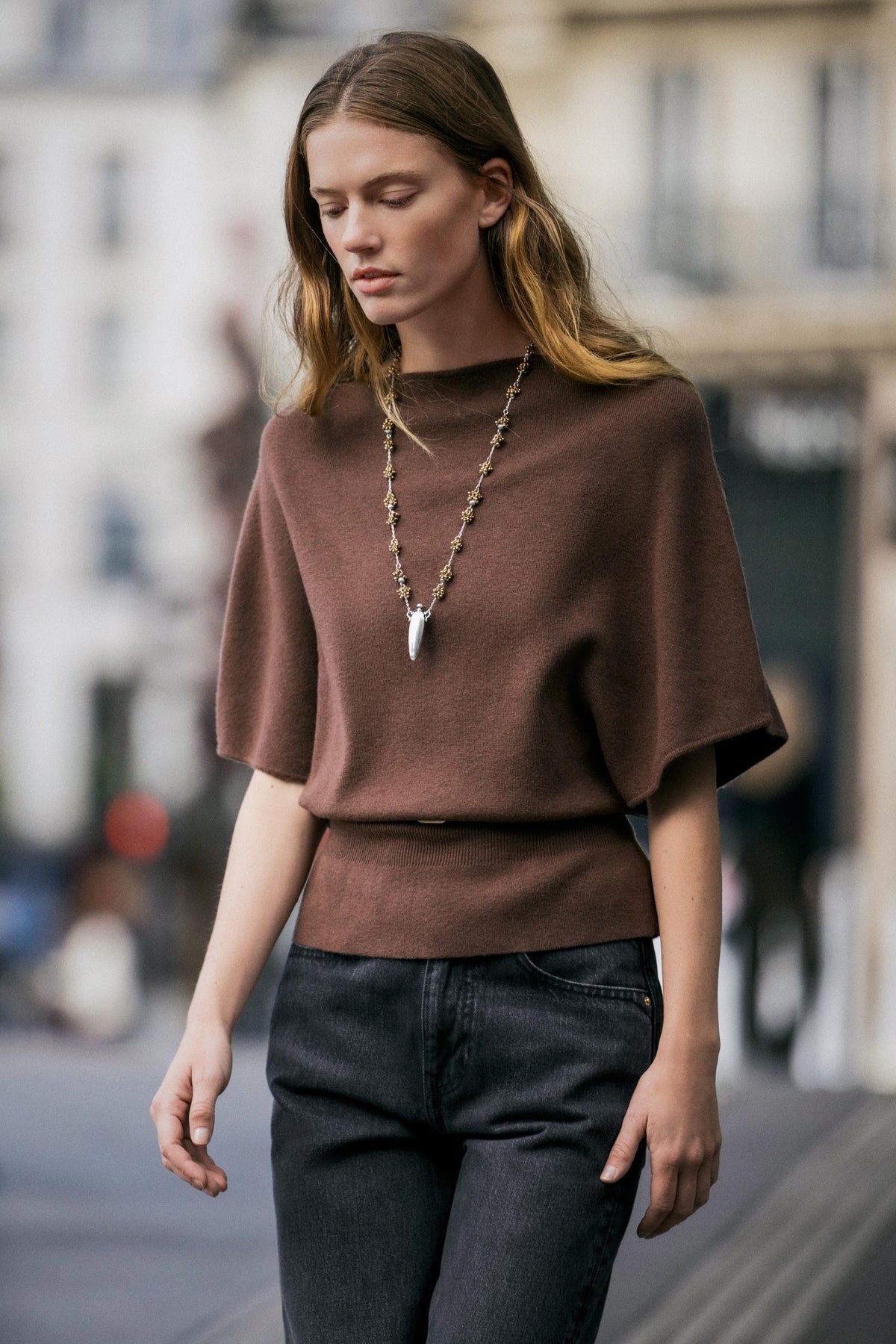 Knit Cape with Belt
