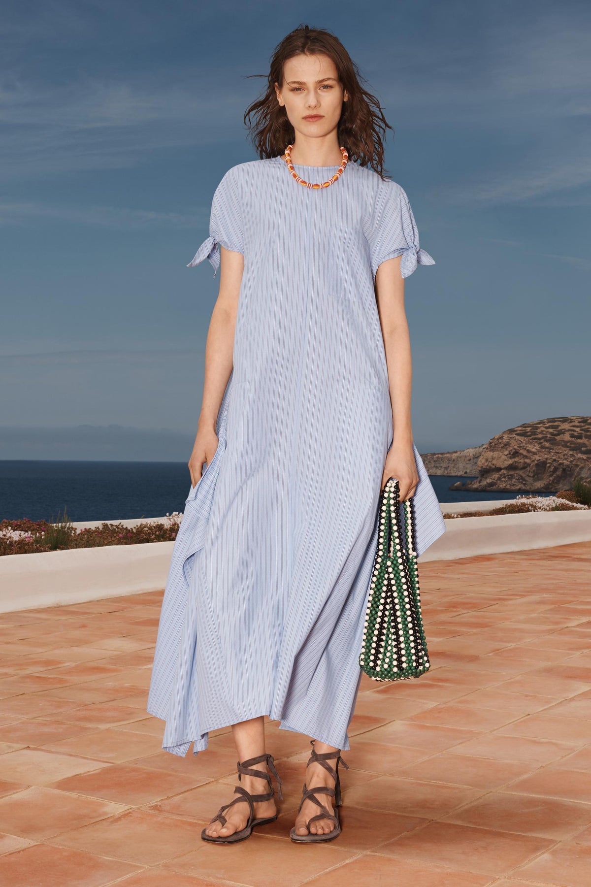Asymmetric Striped Fashion Dress