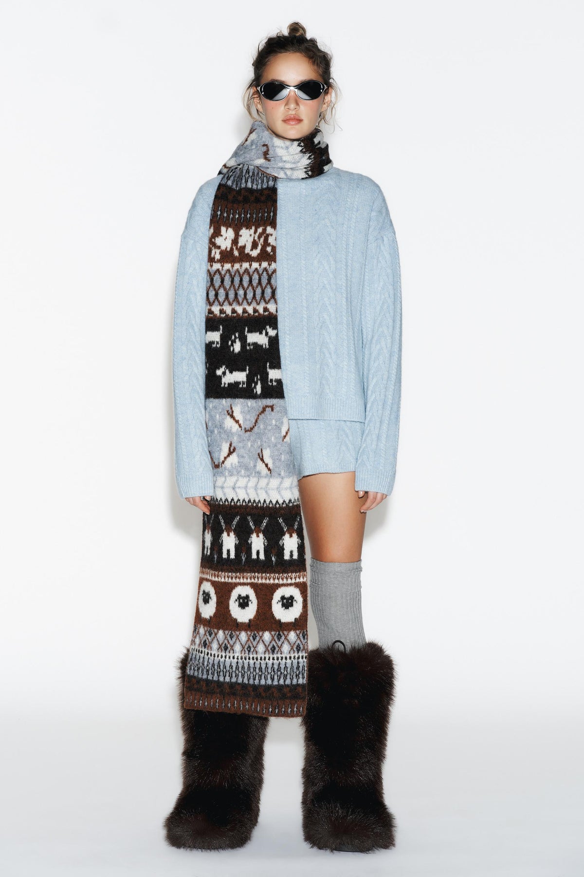 Wool Cable Knit Shorts