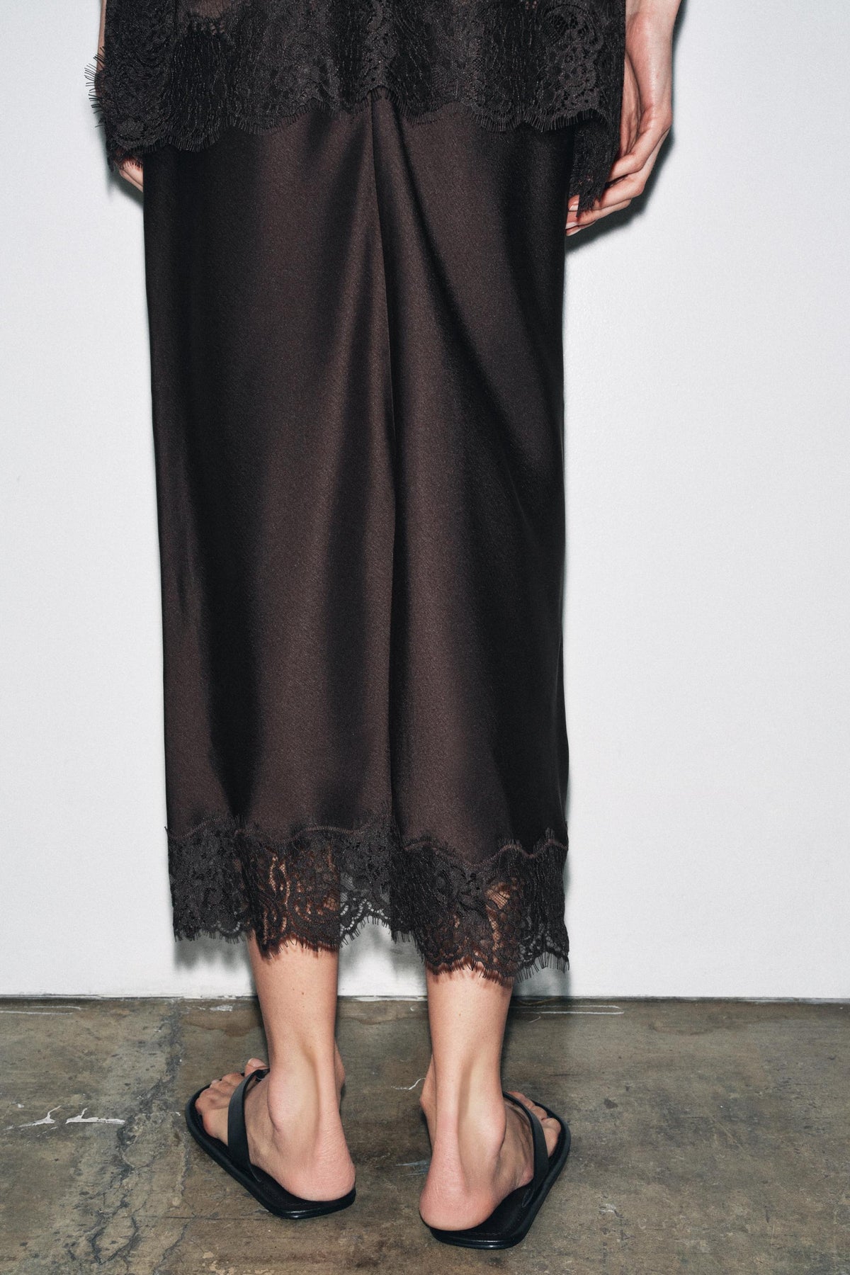 Satin Lace Skirt