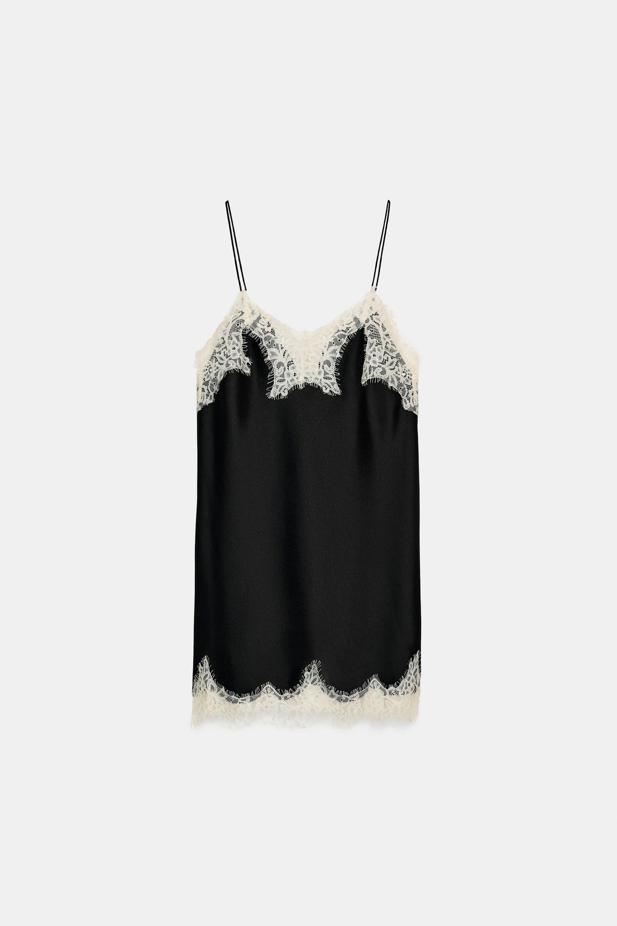 Satin Lace Contrast Top