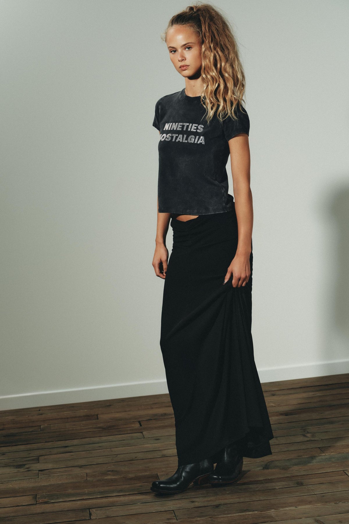 Washed Slogan Shirt