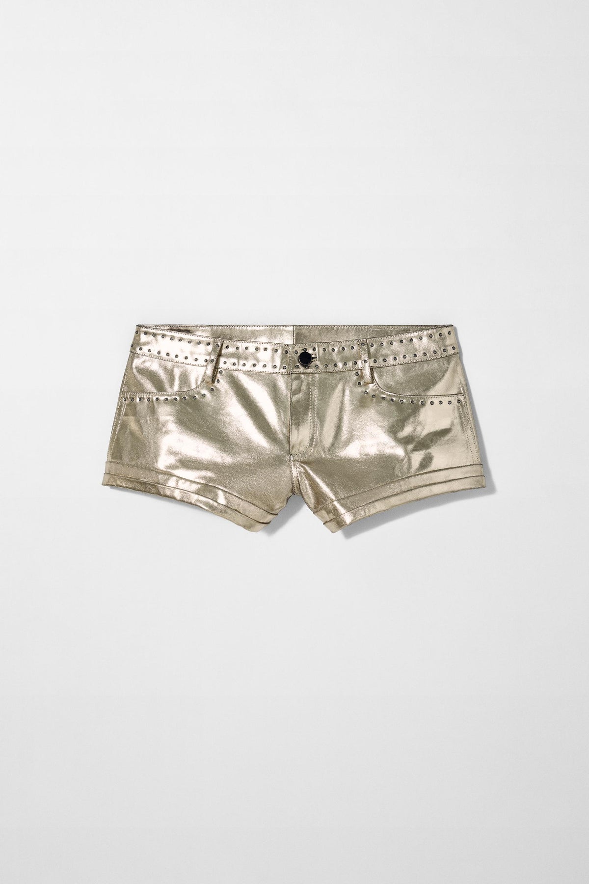 METALLIC LEATHER SHORTS