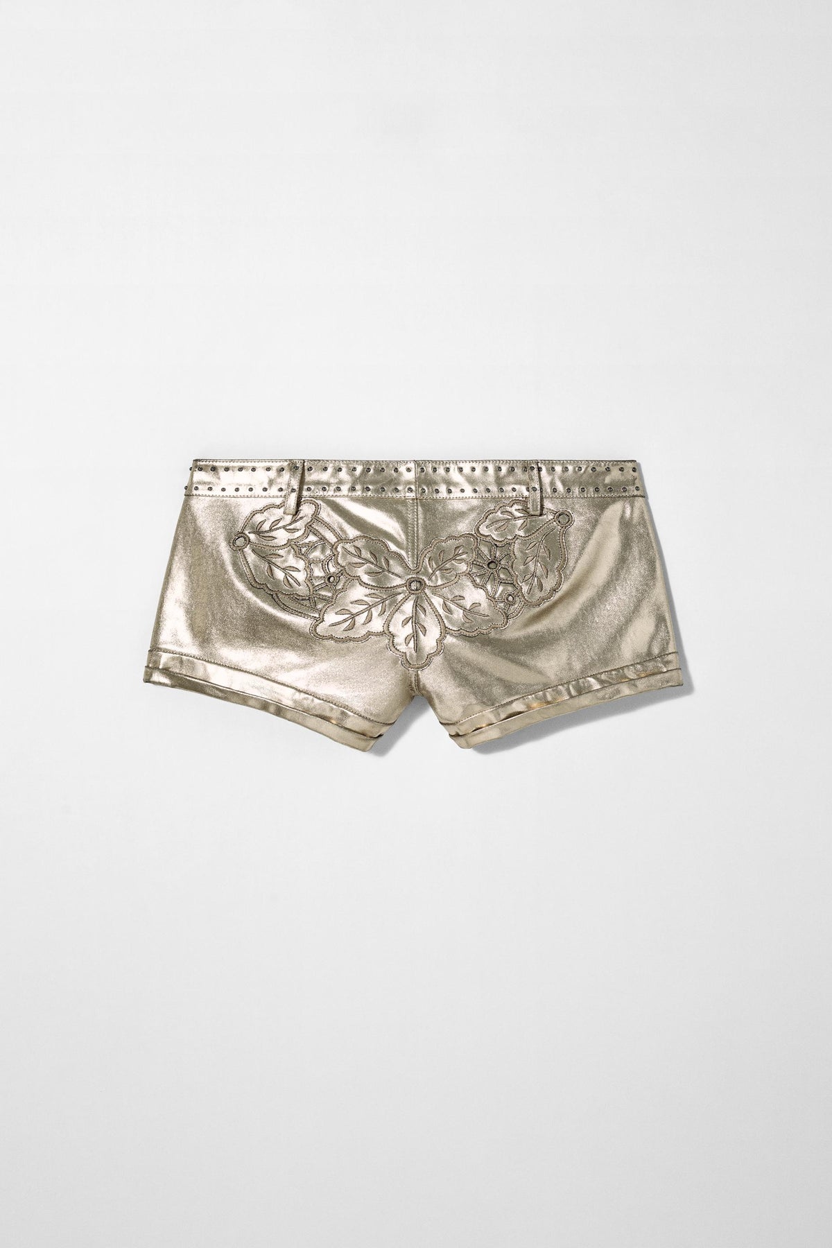 METALLIC LEATHER SHORTS